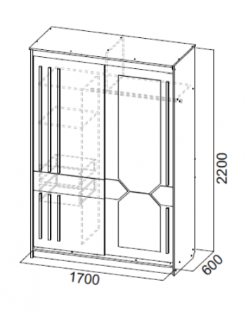 Шкаф-купе №25 1700 мм (СВ) в Качканаре - kachkanar.mebel-e96.ru