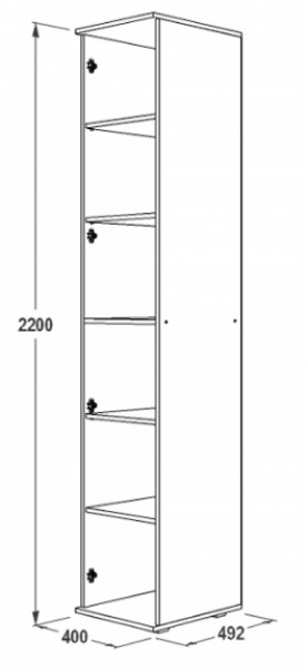 Шкаф 400 мм 1-но дверный Ольга-14 (правый) в Качканаре - kachkanar.mebel-e96.ru