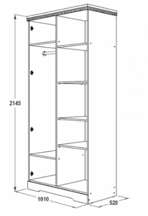 Шкаф 1000 мм для одежды и белья Ольга-12 МДФ в Качканаре - kachkanar.mebel-e96.ru