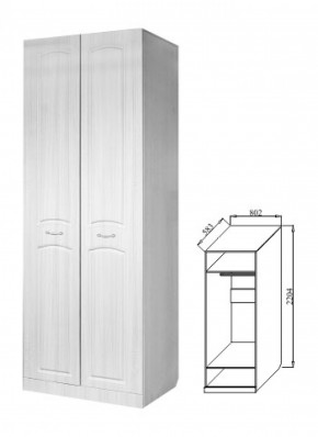 Шкаф 2-х дверный для платья и белья Ева-10 в Качканаре - kachkanar.mebel-e96.ru