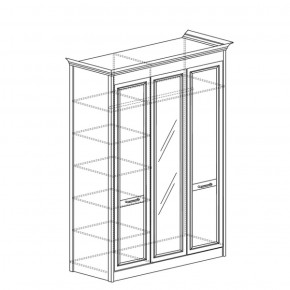 Шкаф 3-дверный с зеркалом Адель 453 (Яна) в Качканаре - kachkanar.mebel-e96.ru