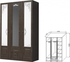 Шкаф 3-х дверный для платья и белья с выдвижными ящиками Ева-11 в Качканаре - kachkanar.mebel-e96.ru