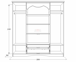 Шкаф 2000 мм для одежды и белья Ольга-10 МДФ в Качканаре - kachkanar.mebel-e96.ru