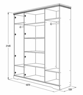 Шкаф 1800 мм для одежды и белья Ольга-12 МДФ в Качканаре - kachkanar.mebel-e96.ru