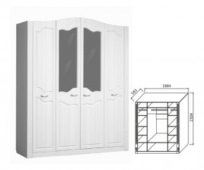 Шкаф 4-х дверный для платья и белья Ева-10 в Качканаре - kachkanar.mebel-e96.ru