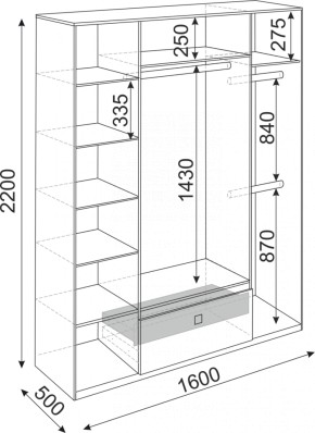 Шкаф 4-х створчатый Глэдис 1600 (модуль 24) в Качканаре - kachkanar.mebel-e96.ru