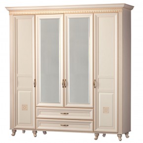 Шкаф для одежды 4-дверный с зеркалом Марлен 493 (Яна) в Качканаре - kachkanar.mebel-e96.ru | фото