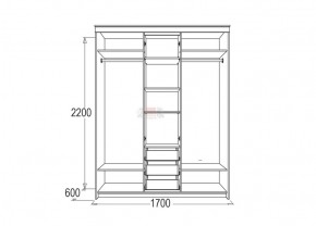 Шкаф для платья и белья Мираж 4 (1700) в Качканаре - kachkanar.mebel-e96.ru