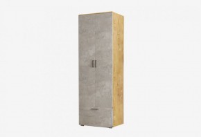 Шкаф Дуся 640 мм, ДШ 67.1, дуб бунратти/цемент в Качканаре - kachkanar.mebel-e96.ru | фото