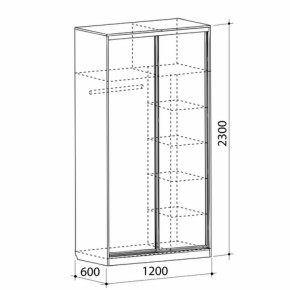 Шкаф-купе Рио 1-600 Бабочки (полки справа) в Качканаре - kachkanar.mebel-e96.ru