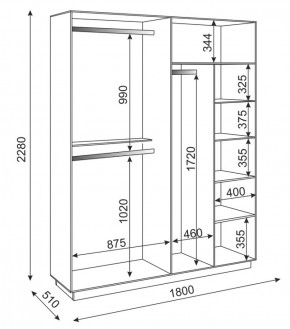 Шкаф 4-х дверный 1800 мм Тиффани М22 (Риннер) в Качканаре - kachkanar.mebel-e96.ru