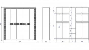 Шкаф 2300 мм 5 дверный Сиде (СБК) в Качканаре - kachkanar.mebel-e96.ru