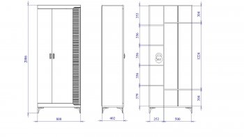 Шкаф 800 мм 2-дверный NEW Сиде Белый (СБК) в Качканаре - kachkanar.mebel-e96.ru