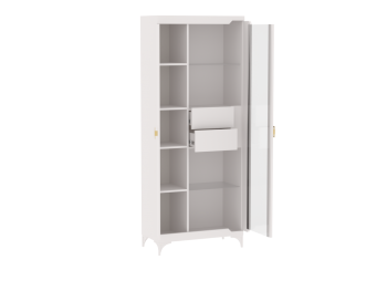 Пенал со стеклом широкий NEW Сиде Белый (СБК) в Качканаре - kachkanar.mebel-e96.ru