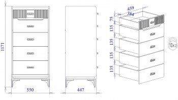 Комод высокий Сиде Белый (СБК) в Качканаре - kachkanar.mebel-e96.ru