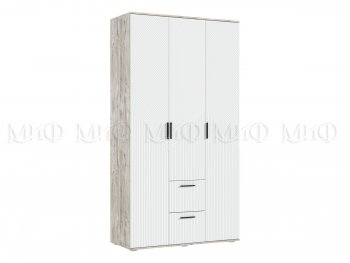 Шкаф 1200 мм Сильвия, дуб юкон/белый (Миф) в Качканаре - kachkanar.mebel-e96.ru