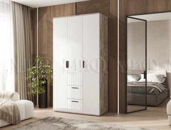 Шкаф 1200 мм Сильвия, дуб юкон/белый (Миф) в Качканаре - kachkanar.mebel-e96.ru