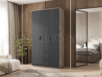 Шкаф 1200 мм Сильвия, дуб юкон/графит (Миф) в Качканаре - kachkanar.mebel-e96.ru