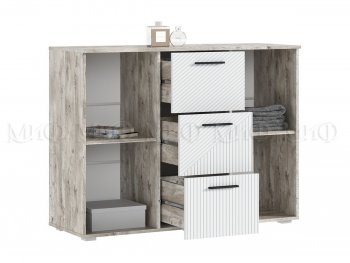 Комод Сильвия, дуб юкон/белый (Миф) в Качканаре - kachkanar.mebel-e96.ru