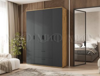 Шкаф 1600 мм Сильвия, крафт/графит (Миф) в Качканаре - kachkanar.mebel-e96.ru