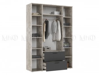 Шкаф 1600 мм Сильвия, дуб юкон/графит (Миф) в Качканаре - kachkanar.mebel-e96.ru