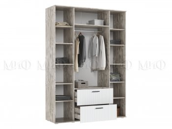 Шкаф 1600 мм Сильвия, дуб юкон/белый (Миф) в Качканаре - kachkanar.mebel-e96.ru