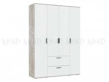 Шкаф 1600 мм Сильвия, дуб юкон/белый (Миф) в Качканаре - kachkanar.mebel-e96.ru