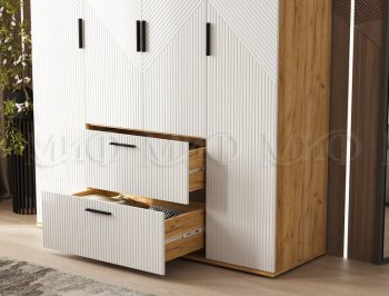 Шкаф 1600 мм Сильвия, крафт/белый (Миф) в Качканаре - kachkanar.mebel-e96.ru