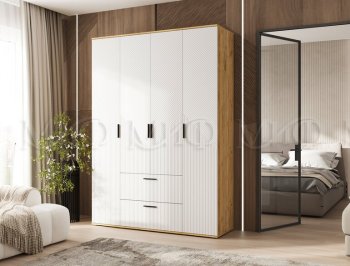 Шкаф 1600 мм Сильвия, крафт/белый (Миф) в Качканаре - kachkanar.mebel-e96.ru