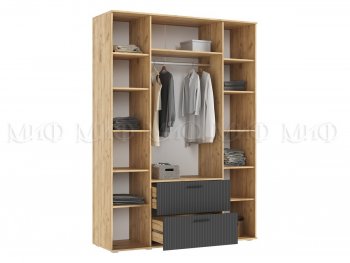 Шкаф 1600 мм Сильвия, крафт/графит (Миф) в Качканаре - kachkanar.mebel-e96.ru