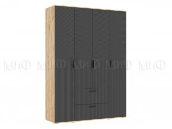 Шкаф 1600 мм Сильвия, крафт/графит (Миф) в Качканаре - kachkanar.mebel-e96.ru