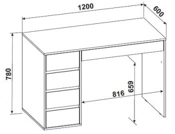 Стол компьютерный №13+пенал ШК-5 (СВ) в Качканаре - kachkanar.mebel-e96.ru