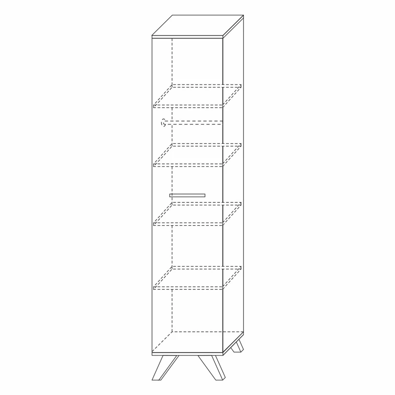 Шкаф-пенал 400 мм Вега Скандинавия, белый гл.(Кураж) в Качканаре - kachkanar.mebel-e96.ru