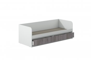 Кровать Соната 900 белый/крафт серый (Зарон) в Качканаре - kachkanar.mebel-e96.ru