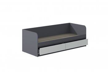 Кровать Соната 900 графит/белый (Зарон) в Качканаре - kachkanar.mebel-e96.ru