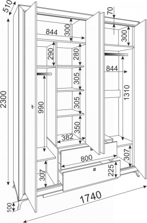 Спальный гарнитур Саванна модульный (Риннер) в Качканаре - kachkanar.mebel-e96.ru