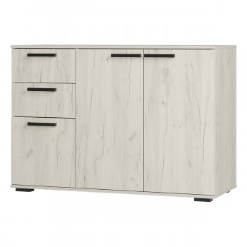 Комод Стандарт 3 NEW крафт белый (БТС) в Качканаре - kachkanar.mebel-e96.ru