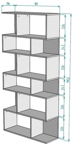 Стеллаж S9 (Белый) в Качканаре - kachkanar.mebel-e96.ru