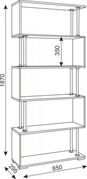 Стеллаж Зигзаг-1 (Риннер) в Качканаре - kachkanar.mebel-e96.ru