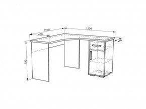 Стол компьютерный угловой Лайт-1 (1200) в Качканаре - kachkanar.mebel-e96.ru