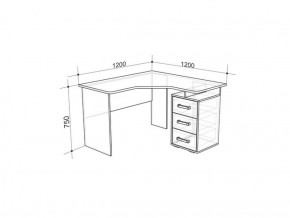 Стол компьютерный угловой Лайт-2 (1200) в Качканаре - kachkanar.mebel-e96.ru