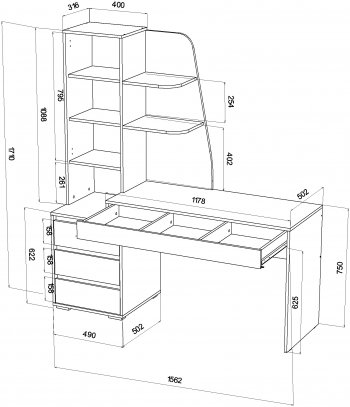 Компьютерный стол Пифагор цемент (Лин) в Качканаре - kachkanar.mebel-e96.ru