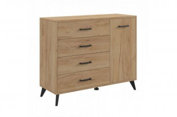 Комод-Тумба (1дв,4ящ) SVETLANA LOFT, дуб золотой (Генезис) в Качканаре - kachkanar.mebel-e96.ru