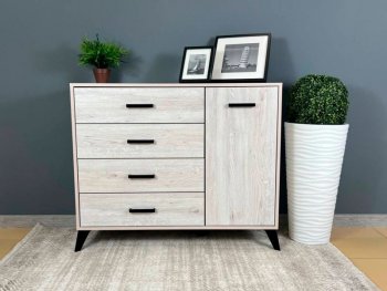 Комод-Тумба (1дв,4ящ) SVETLANA LOFT, сосна белая (Генезис) в Качканаре - kachkanar.mebel-e96.ru