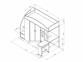 Кровать-чердак Теремок 1 Гранд белый/голубой (ФМ) в Качканаре - kachkanar.mebel-e96.ru