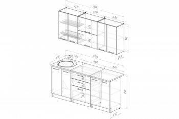 Кухонный гарнитур Терция макси 2 1800 мм (Герда) в Качканаре - kachkanar.mebel-e96.ru