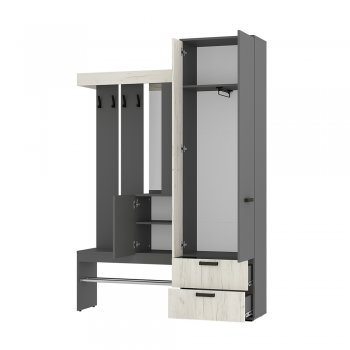 Прихожая Трамп графит/крафт белый (БТС) в Качканаре - kachkanar.mebel-e96.ru