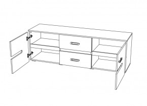 Тумба под ТВ Ким (Белый глянец/Венге) в Качканаре - kachkanar.mebel-e96.ru