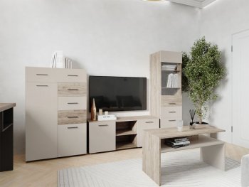 Комод Турин ЛДСП крафт серый/кашемир (ВВР) в Качканаре - kachkanar.mebel-e96.ru