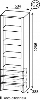 Шкаф-стеллаж №2 Твист (ИжМ) в Качканаре - kachkanar.mebel-e96.ru